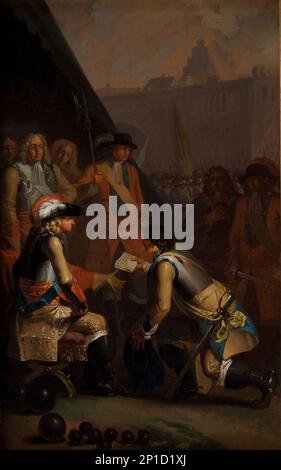 Magnus Stenbock cede la fortezza di Tonningen a Frederik IV nel 1714, 1785. Foto Stock