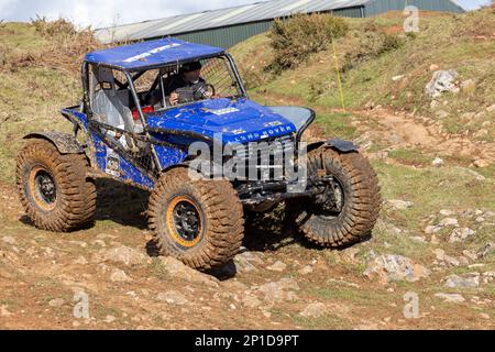 Febbraio 2023 - prova fuori strada ADWC a Chewton Mendip a Somerset, Regno Unito. Foto Stock