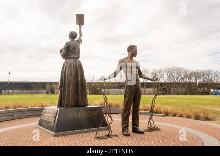 Monumento di emancipazione e libertà a Browns Island Richmond Virginia Foto Stock