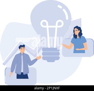 Problem solving abilità concetto astratto, idea creativa, leadership aziendale, piatto vettore moderna illustrazione Illustrazione Vettoriale