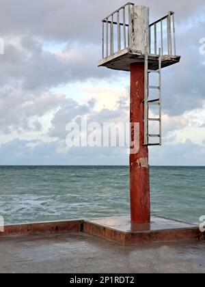 Sisal è una magica città portuale di pescatori messicana sulla costa dello Yucatan, nel Golfo del Messico che offre ai suoi visitatori un'offerta di ecoturismo e relax, Foto Stock