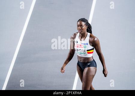 Istanbul, Turchia. 04th Mar, 2023. L'atleta belga Anne Zagre ha mostrato la foto dopo le 60m scuderie femminili alla 37th edizione dei Campionati europei di Atletica Indoor, a Istanbul, in Turchia, sabato 04 marzo 2023. I campionati si svolgono dal 2 al 5 marzo. FOTO DI BELGA JASPER JACOBS Credit: Belga News Agency/Alamy Live News Foto Stock