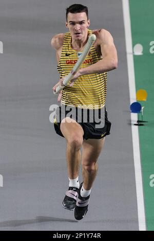 Istanbul, Turchia. 04th Mar, 2023. Atletica/Sala: Campionati europei, Pole Vault Men Qualification, Gillian Ladwig dalla Germania in azione. Credit: Oliver Weiken/dpa/Alamy Live News Foto Stock