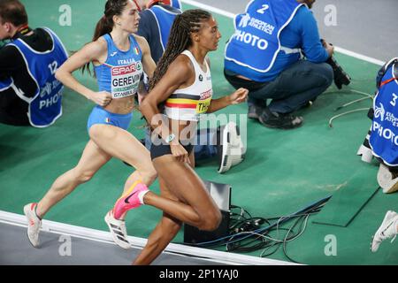 Nafissatou Thiam del Belgio, Pentathlon femminile di 800 m durante i Campionati europei di atletica al coperto 2023 il 3 2023 marzo presso l'Atakoy Arena di Istanbul, Turchia - Foto Laurent Lairys / DPPI Foto Stock