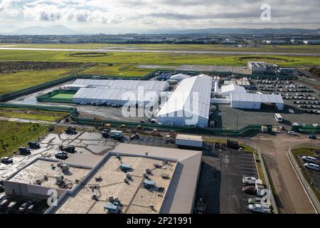 Vista aerea della struttura morbida di Otay Mesa, California. Foto Stock