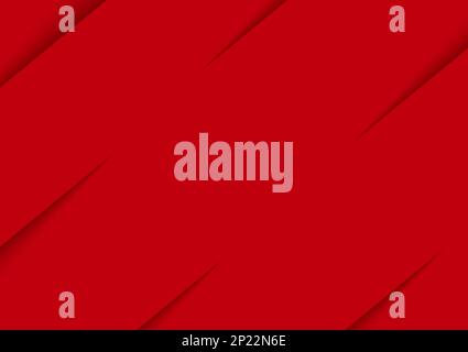 Tagli realistici di Slash in foglio di carta rosso con Un'ombra con spazio di copia per il testo decorato. Foto Stock
