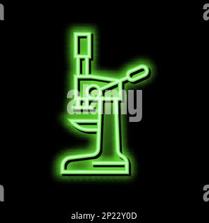 premere lo strumento per la preparazione dell'icona del bagliore al neon del caffè Illustrazione Vettoriale