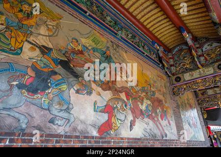 Taipei, Taiwan - 25 gennaio 2023: Il tempio di Baoan è un tempio di religione popolare taiwanese costruito nel distretto di Datong, Taipei, Taiwan. Foto Stock