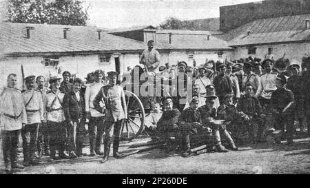 Cucina da campo presso la sede del reggimento dell'esercito di Mosca. Foto dal 1902. Foto Stock