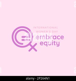 Design per la giornata internazionale delle donne con il tema di Embrace Equity nel file vettoriale eps Illustrazione Vettoriale
