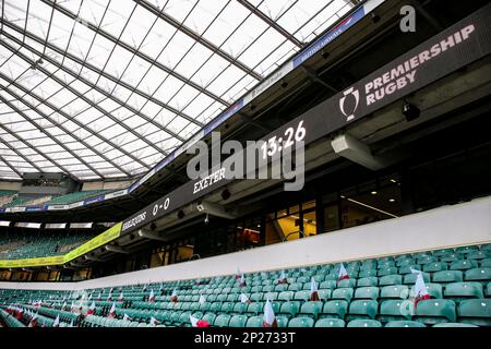 Una vista generale dello stadio prima della partita Allianz Premier 15s al Twickenham Stadium, Londra. Data immagine: Sabato 4 marzo 2023. Foto Stock