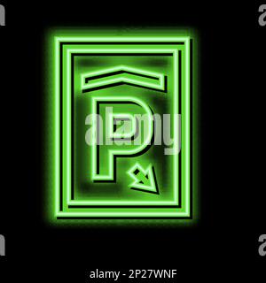 contrassegnare l'icona della candela al neon di parcheggio Illustrazione Vettoriale