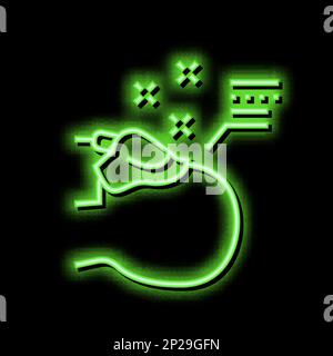 immagine dell'icona del bagliore al neon del paziente che dorme sotto anestesia Illustrazione Vettoriale