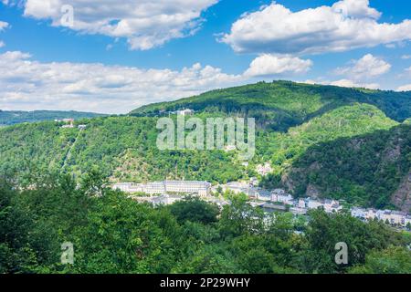 Bad EMS: Vista a Bad EMS a Lahntal, Rheinland-Pfalz, Renania-Palatinato, Germania Foto Stock