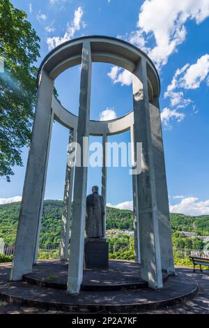 Nassau (Lahn): Monumento di Freiherr vom Stein a Lahntal, Rheinland-Pfalz, Renania-Palatinato, Germania Foto Stock