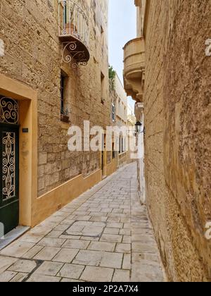 Le strade della Città silenziosa Medina Malta Foto Stock