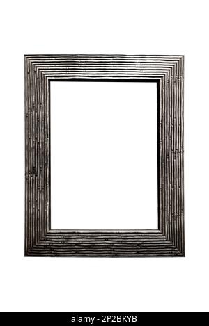 Cornice moderna su sfondo bianco isolato di colore grigio semplice verticale Foto Stock