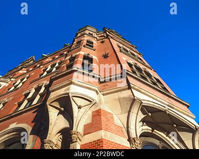 Bellissimo edificio Speicherstadtrathaus ad Amburgo Foto Stock