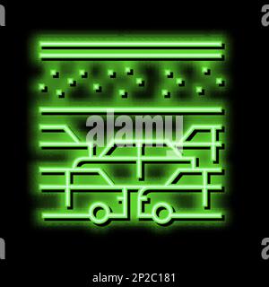 immagine dell'icona delle luci al neon per il parcheggio del veicolo Illustrazione Vettoriale