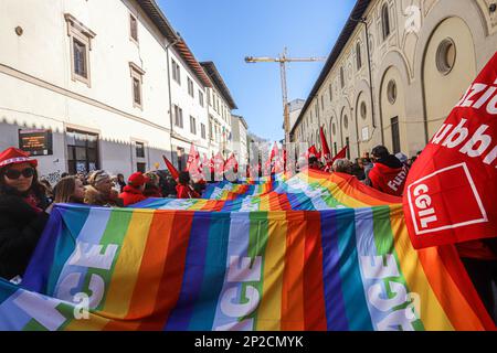 Firenze, . 04th Mar, 2023. Firenze, dimostrazione Antifascista 04/03/2023 Firenze Italia Credit: Agenzia indipendente per le foto/Alamy Live News Foto Stock