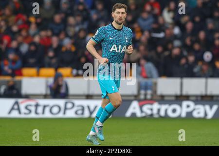 Wolverhampton, Regno Unito. 04th Mar, 2023. Ben Davies #33 di Tottenham Hotspur durante la partita della Premier League Wolverhampton Wanderers vs Tottenham Hotspur a Molineux, Wolverhampton, Regno Unito, 4th marzo 2023 (Photo by Gareth Evans/News Images) a Wolverhampton, Regno Unito il 3/4/2023. (Foto di Gareth Evans/News Images/Sipa USA) Credit: Sipa USA/Alamy Live News Foto Stock