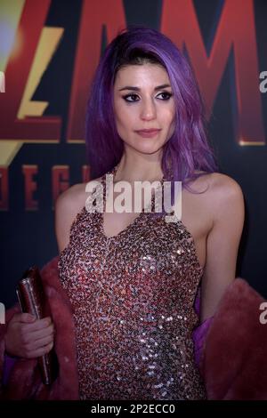 Roma, Italia. 03rd Mar, 2023. Ambra Pazzani e Maurizio Merluzzo parteciperanno alla prima per 'Shazam! Fury of the Gods' allo Space Cinema moderno il 03 marzo 2023 a Roma. Credit: dpa/Alamy Live News Foto Stock