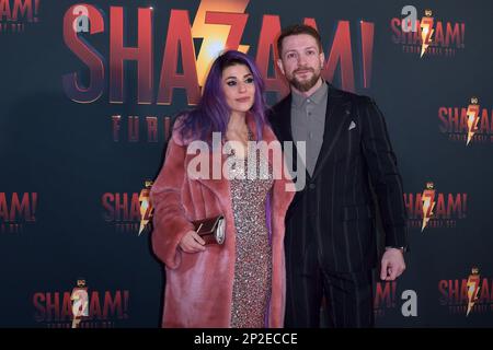 Roma, Italia. 03rd Mar, 2023. Ambra Pazzani e Maurizio Merluzzo parteciperanno alla prima per 'Shazam! Fury of the Gods' allo Space Cinema moderno il 03 marzo 2023 a Roma. Credit: dpa/Alamy Live News Foto Stock