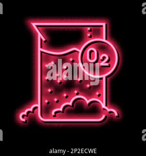 illustrazione dell'icona della reazione chimica sul bagliore al neon dell'ossigeno Illustrazione Vettoriale