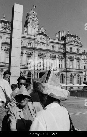 Archivi 90ies: Vertice del G7, preparazione dell'arrivo dei Capi di Stato, Lione, Francia, 1996 Foto Stock