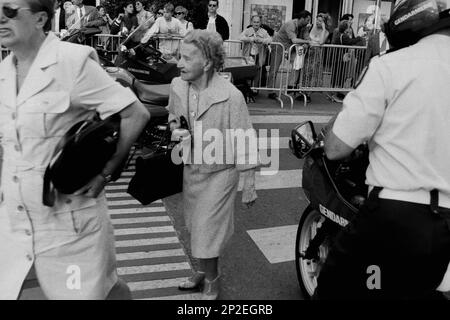 Archivi 90ies: Vertice del G7, preparazione dell'arrivo dei Capi di Stato, Lione, Francia, 1996 Foto Stock