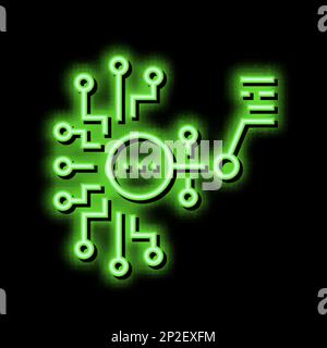 modello artificiale rete neurale neon bagliore icona illustrazione Illustrazione Vettoriale