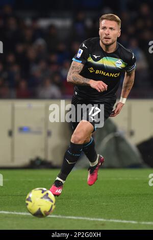 Napoli, Italia. 3 Mar, 2023. Ciro immobile della SS Lazio durante la Serie A match tra SSC Napoli e SS Lazio allo Stadio Diego Armando Maradona Napoli Italia il 03 marzo 2023. Credit: Franco Romano/Alamy Live News Foto Stock