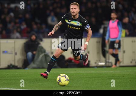 Napoli, Italia. 3 Mar, 2023. Ciro immobile della SS Lazio durante la Serie A match tra SSC Napoli e SS Lazio allo Stadio Diego Armando Maradona Napoli Italia il 03 marzo 2023. Credit: Franco Romano/Alamy Live News Foto Stock