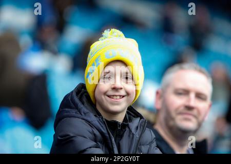 Sheffield, Regno Unito. 04th Mar, 2023. Un fan di Sheffield Mercoledì durante la partita Sky Bet League 1 Sheffield Mercoledì vs Peterborough a Hillsborough, Sheffield, Regno Unito, 4th marzo 2023 (Photo by ben Early/News Images) a Sheffield, Regno Unito il 3/4/2023. (Foto di ben Early/News Images/Sipa USA) Credit: Sipa USA/Alamy Live News Foto Stock