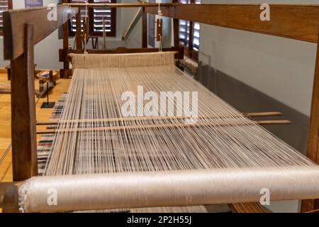 Sericoltura processo di produzione della seta passo per passo Foto Stock