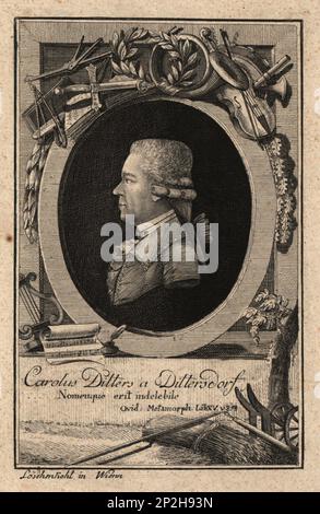 Ritratto del compositore Carl Ditters von Dittersdorf (1739-1799), 1786. Collezione privata. Foto Stock