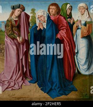 Cristo inchiodato alla Croce (le donne sante e San Giovanni a Golgota), 1480-1485. Si trova nella collezione del Museo reale delle Belle Arti di Anversa. Foto Stock
