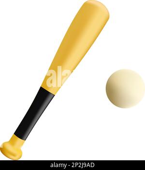 Baseball BAT e vettore illustrazione isolato su sfondo bianco. Illustrazione Vettoriale