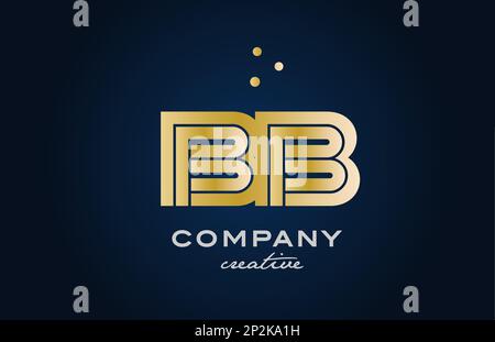 logo in grassetto con lettere dell'alfabeto BB dorato e puntini. Si è Unito al design di modelli creativi per aziende e aziende Illustrazione Vettoriale
