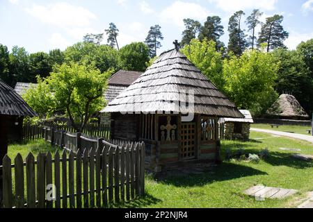 Il Muzeul Astra National Museum Complex a Sibiu, Romania, mostra i mulini rumeni e la storia dell'agricoltura. Foto Stock