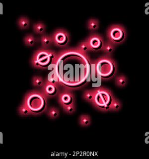 sistema solare pianeti neon bagliore icona illustrazione Illustrazione Vettoriale