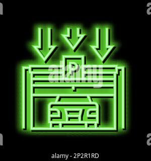 figura dell'icona della candeletta al neon di chiusura del portellone Illustrazione Vettoriale