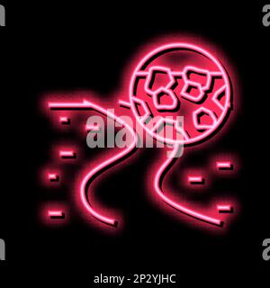 icona di incandescenza al neon su strada in ghiaia Illustrazione Vettoriale