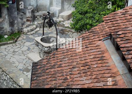 Castello di Bran (a volte chiamato Dracula), al confine con la Transilvania, Romania Foto Stock