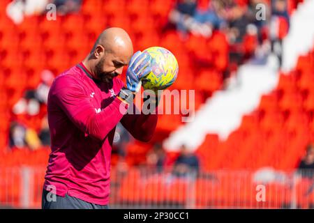 Almeria, Spagna. 04th Mar, 2023. Pepe Reina visto durante la partita della Smartbank 2022/2023 di LaLiga tra UD Almeria e Villarreal CF al Power Horse Stadium. (Punteggio finale: UD Almeria 0:2 Villarreal CF). Credit: SOPA Images Limited/Alamy Live News Foto Stock