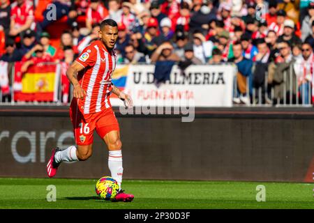 Almeria, Spagna. 04th Mar, 2023. Luis Suarez in azione durante il LaLiga Smartbank 2022/2023 match tra UD Almeria e Villarreal CF al Power Horse Stadium. (Punteggio finale: UD Almeria 0:2 Villarreal CF). Credit: SOPA Images Limited/Alamy Live News Foto Stock