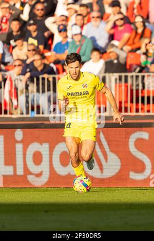 Almeria, Spagna. 04th Mar, 2023. Alfonso Pedraza visto durante il LaLiga Smartbank 2022/2023 partita tra UD Almeria e Villarreal CF al Power Horse Stadium. (Punteggio finale: UD Almeria 0:2 Villarreal CF). Credit: SOPA Images Limited/Alamy Live News Foto Stock