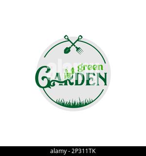 Illustrazione vettoriale modello logo verde ambiente giardino. Agricoltura icona logo design.EPS 10 Illustrazione Vettoriale