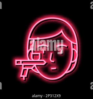 figura dell'icona del bagliore al neon dell'ossigeno iniettabile Illustrazione Vettoriale