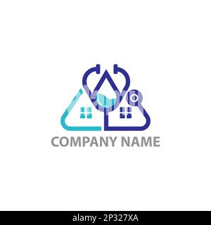 Design del logo medico con stetoscopio Icon.EPS 10 Illustrazione Vettoriale